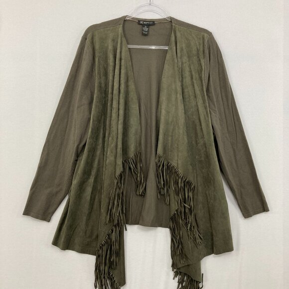 INC International Concepts Jackets & Blazers - BCBGMAXAZRIA Olive Fringe Jacket